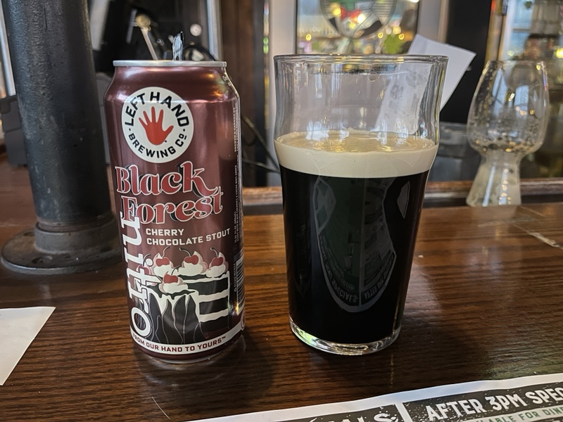 2022 Winking Lizard World Tour of Beers #14 – Left Hand Black Forest Cherry Chocolate Stout