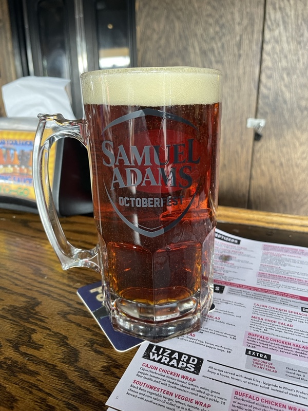 2022 Winking Lizard World Tour Of Beers #42 – Sam Adams Octoberfest Marzen Glass Of The Month