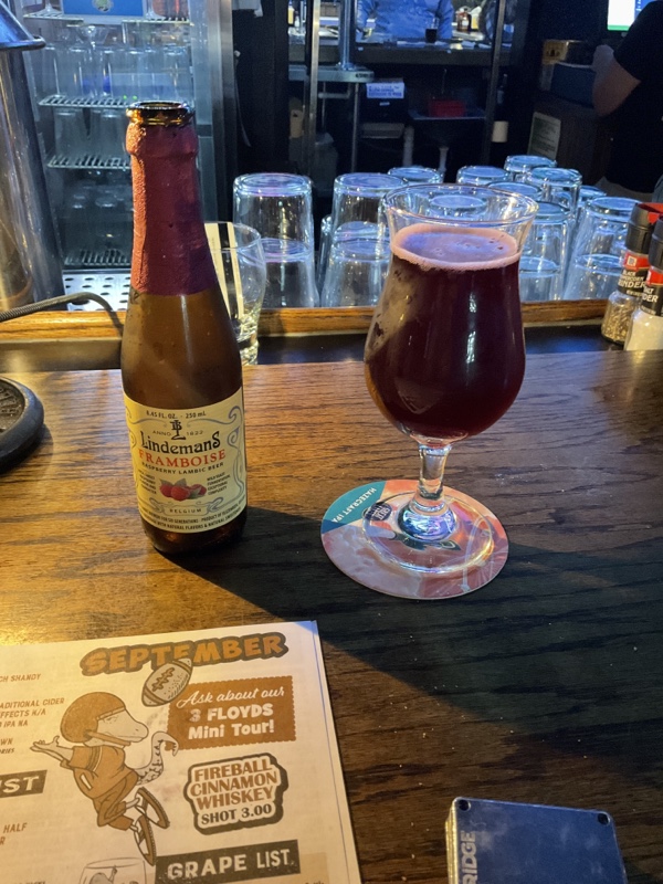 2022 Winking Lizard World Tour Of Beers #54 – Lindemans Framboise Fruit Lambic