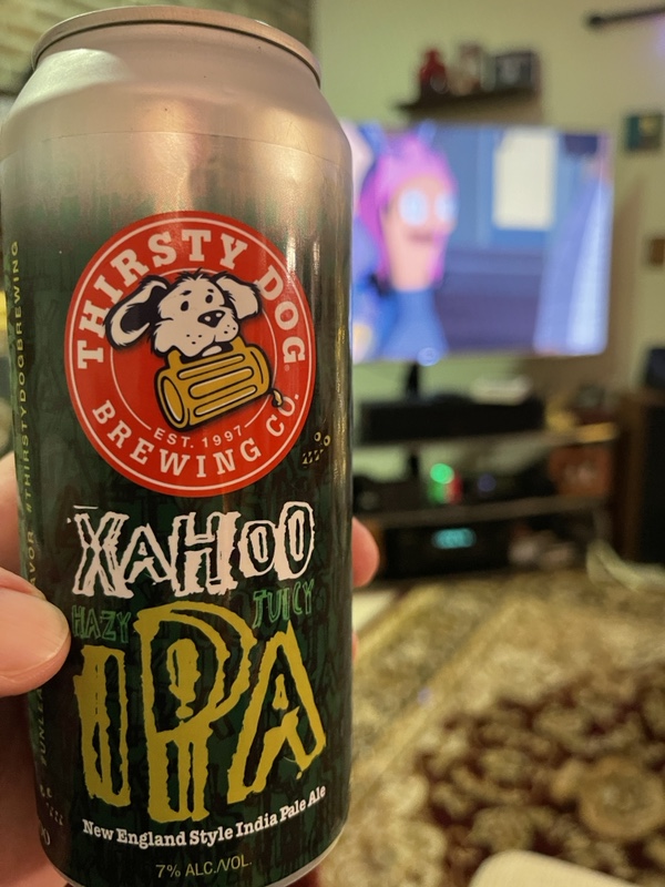 2022 Winking Lizard World Tour of Beers #85 – Thirsty Dog Xahoo New England Style IPA