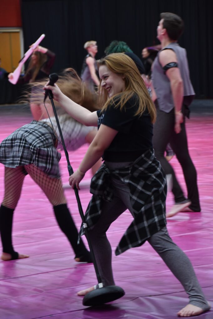 A performer with Phoenix Independent Winter Guard during their 2022 OIPA State Championships performance