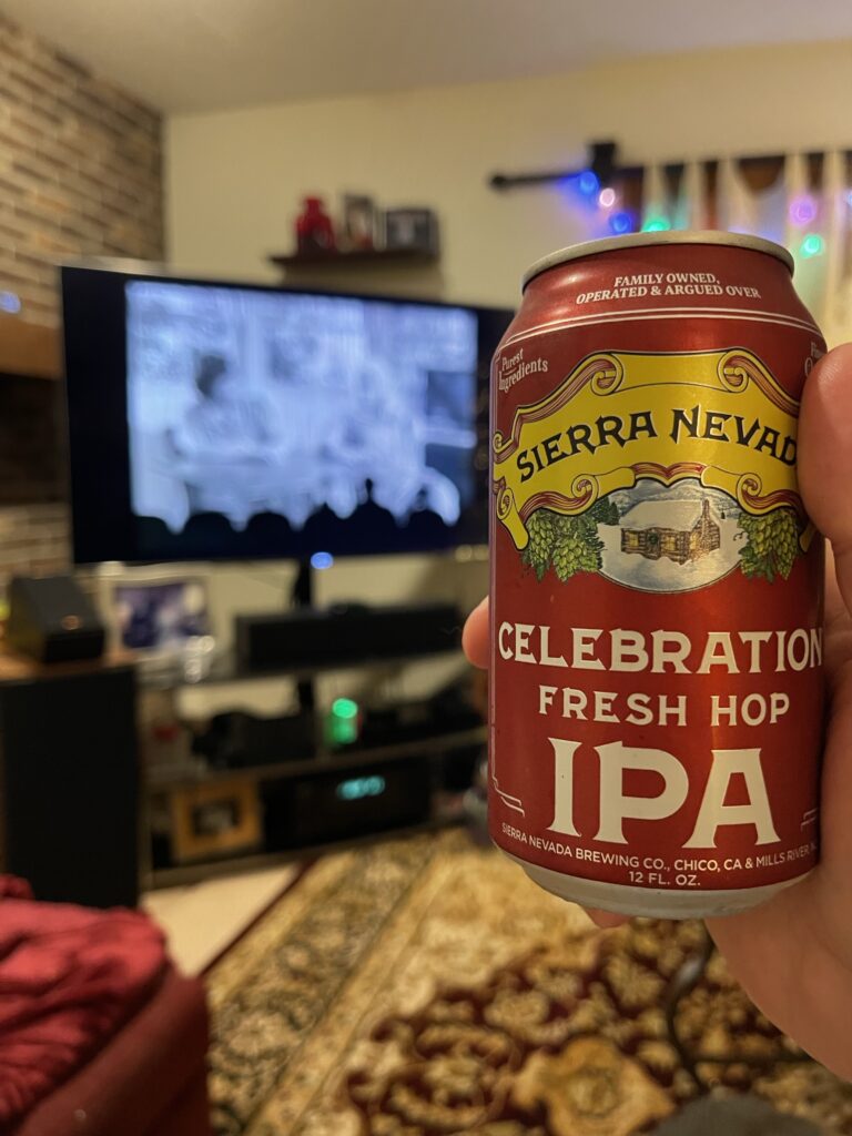 In the foreground, a can of Sierra Nevada Celebration. In the background, the MST3K riff of Girls Town. 