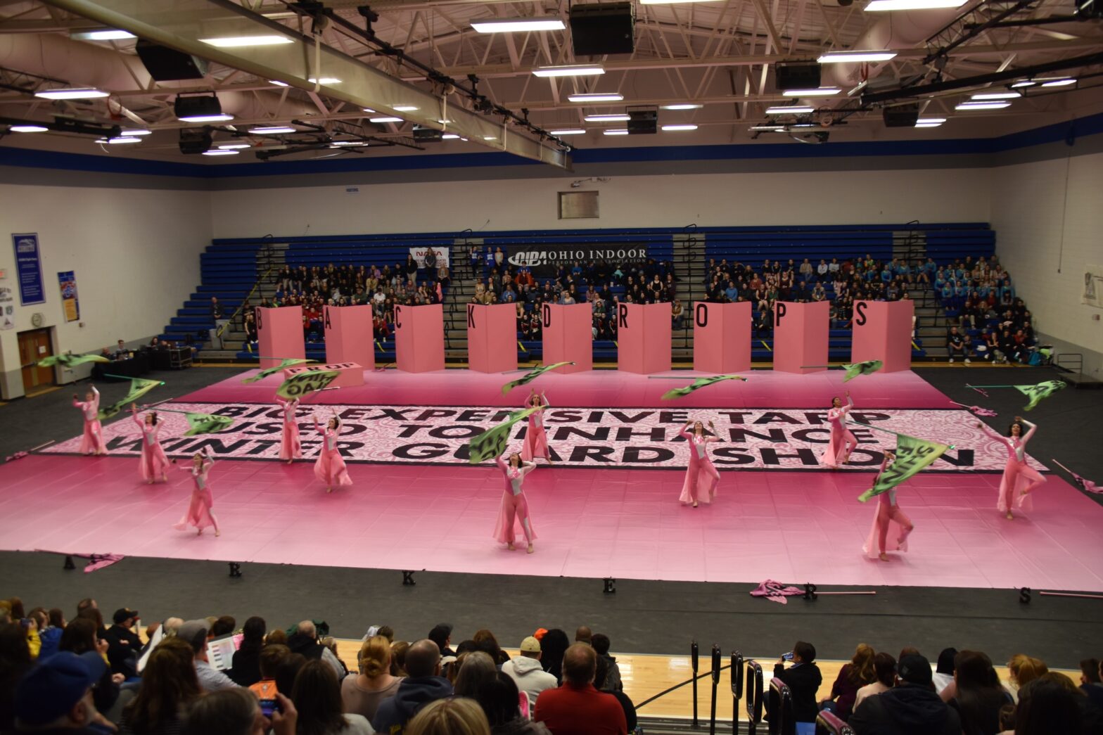 Hamilton High School Winter Guard performing at the 2023-02-04 OIPA Central Crossing competition